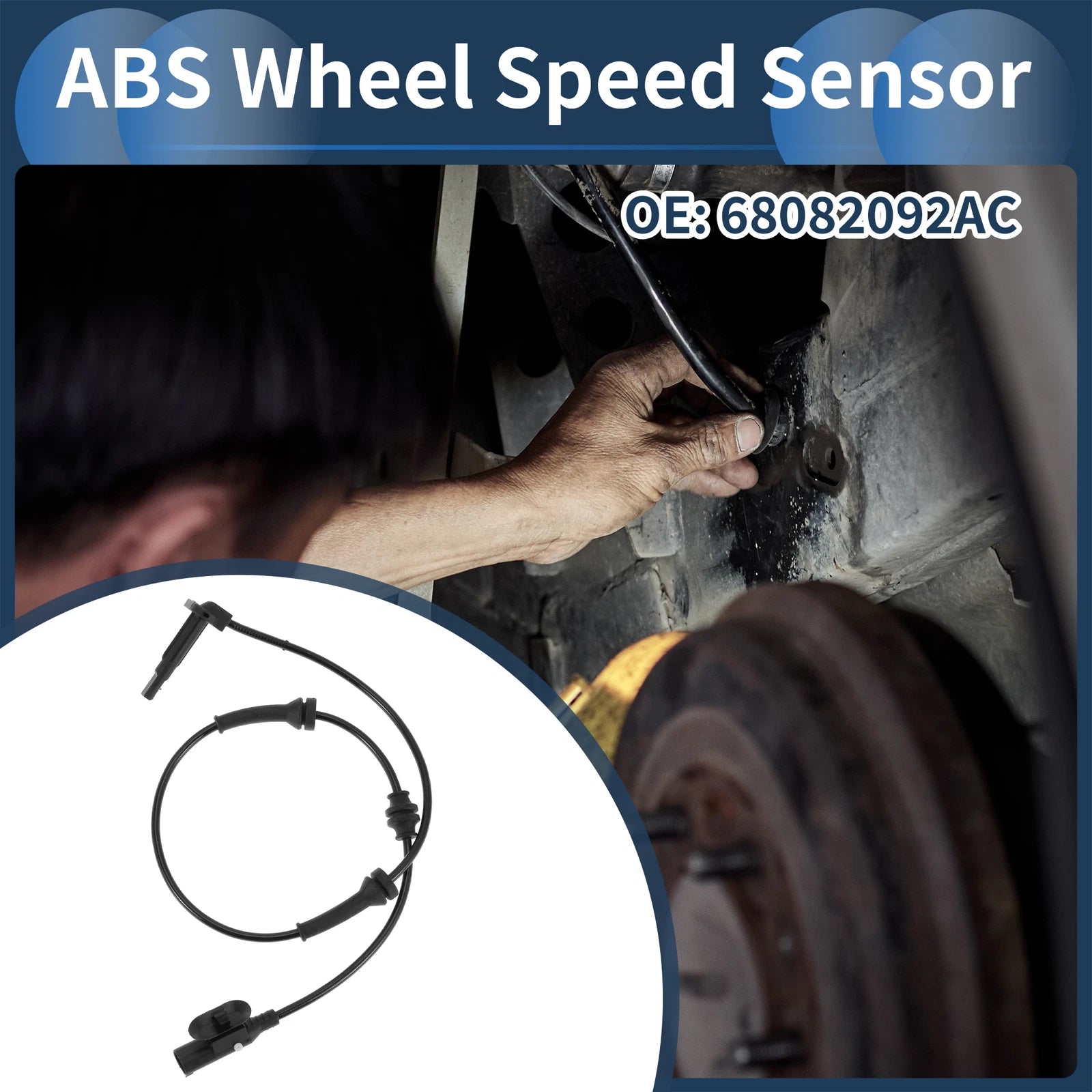 ABS Wheel Speed Sensor No. 68082092AC for Dodge Dart (2013–2016) Front