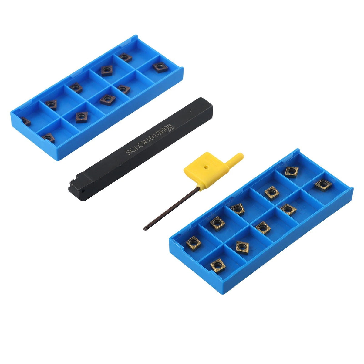 20pcs CCMT060204 Inserts + SCLCR 1010H06 Turning Tool Holder
