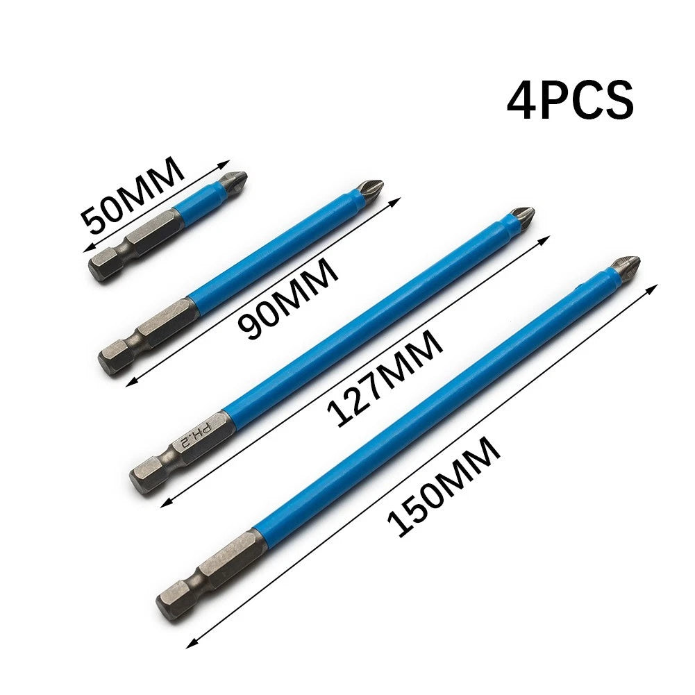 Screwdriver Bits Set for Power Tools (50mm, 90mm, 127mm, 150mm)