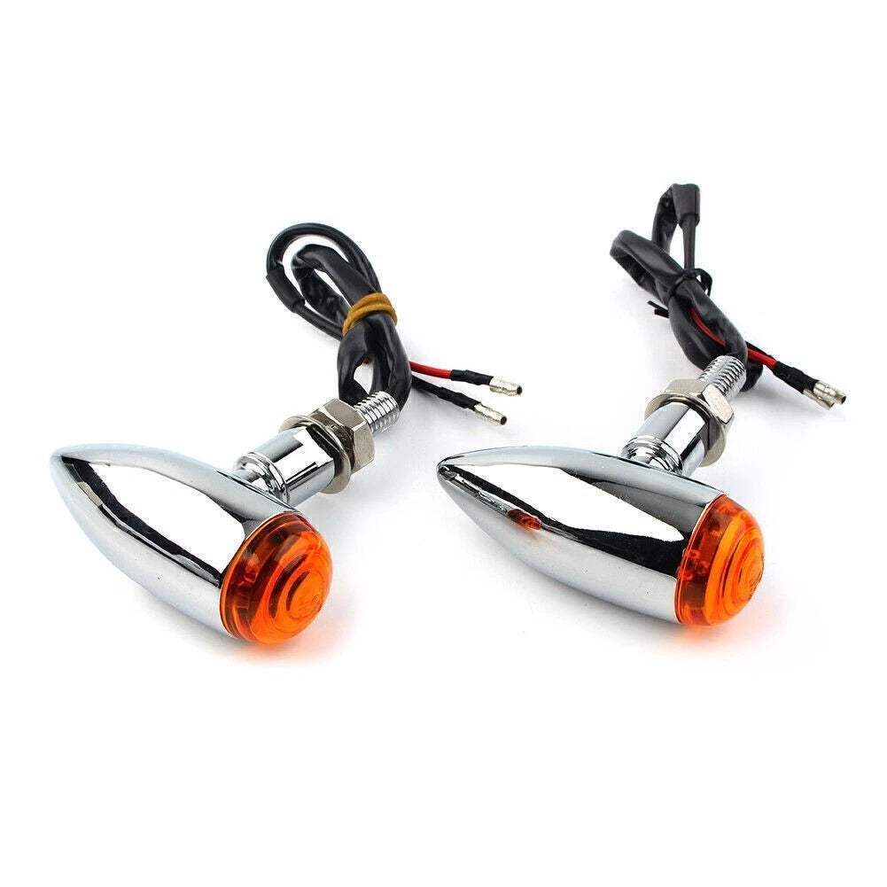 LED Mini Turn Signal Lights for Cruiser Chopper Motorcycle (Universal)