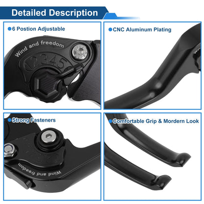 Adjustable Short Brake Clutch Lever Set for Honda Monkey 125 (2019–2024) Black