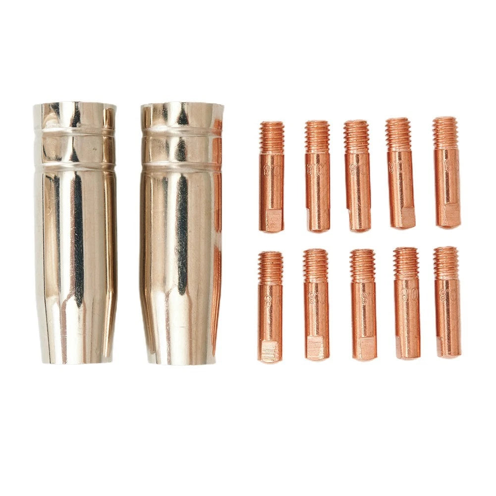 2 Shroud & 10pcs MB15 Welding Contact Tips 0.8mm for Welding Equipment