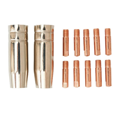 2 Shroud & 10pcs MB15 Welding Contact Tips 0.8mm for Welding Equipment
