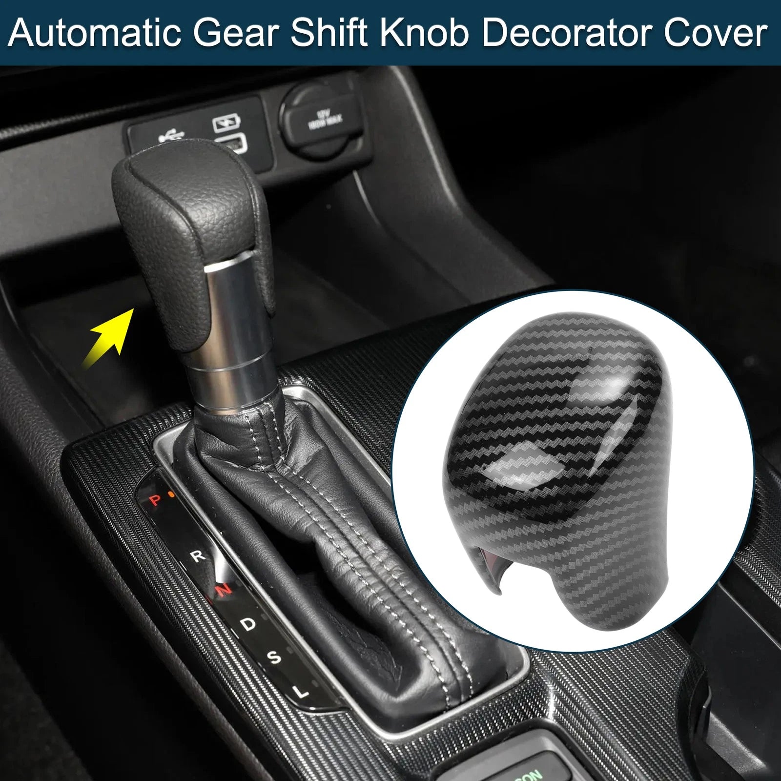 Shift Knob Decor Cover Replacement for Honda Civic (2022–2025) Black