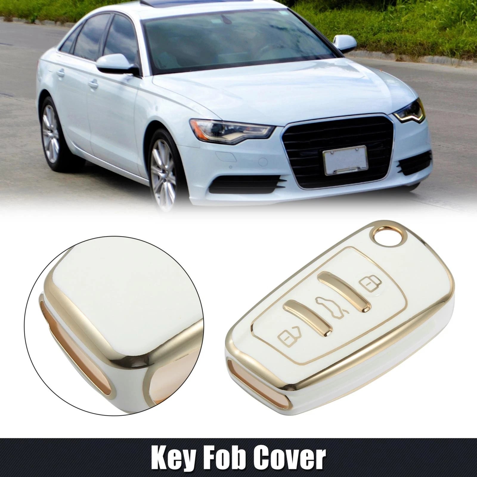 Car Key Fob Cover TPU 3 Button Case for Audi Q3 (2015–2020)