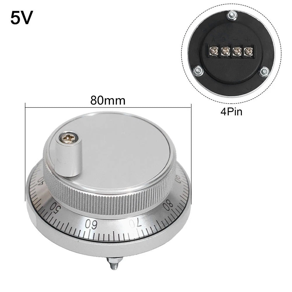 CNC Pulser Handwheel for CNC Machines - 4Pin Encoder, Smooth Rotation