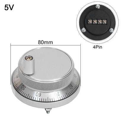 CNC Pulser Handwheel for CNC Machines - 4Pin Encoder, Smooth Rotation