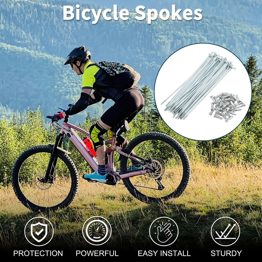 Bicycle Spokes Nipple Set 121mm Carbon Steel Galvanized Universal (1 Set)