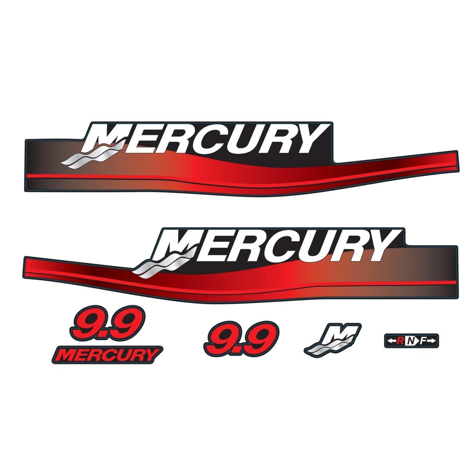 Set of 2 Decals for Mercury Outboard 9.9hp (37-859267)