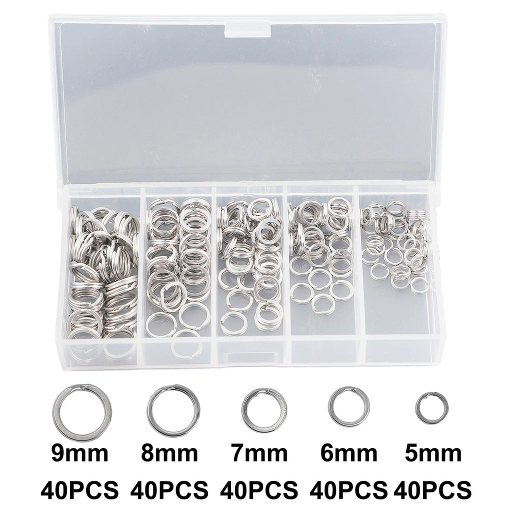200pcs Stainless Steel Fishing Split Rings Double Loop Connectors