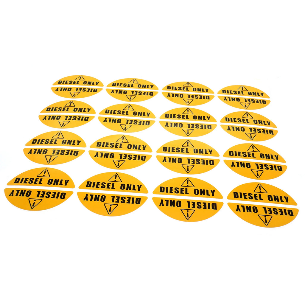 16 Pairs Diesel Only Sticker Decal for Fuel Door Vinyl Laminate