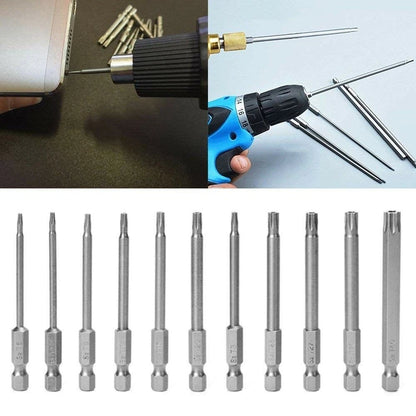 11X T6-T40 75mm Hex Security Torx Screwdriver Bit Set Tamper Proof