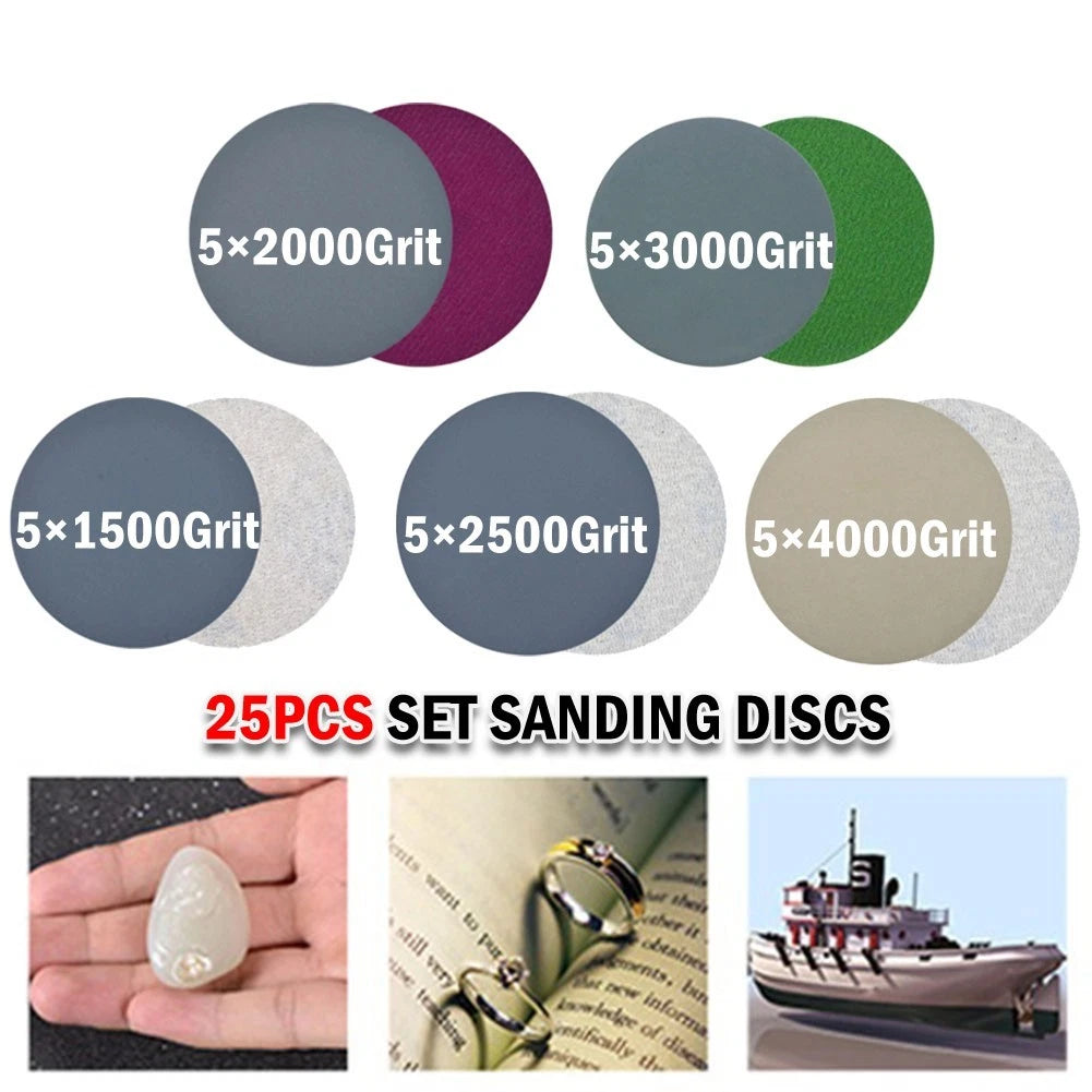 25pcs 3 Inch Hook & Loop Sandpaper Discs 1500 2000 2500 3000 4000 Grit