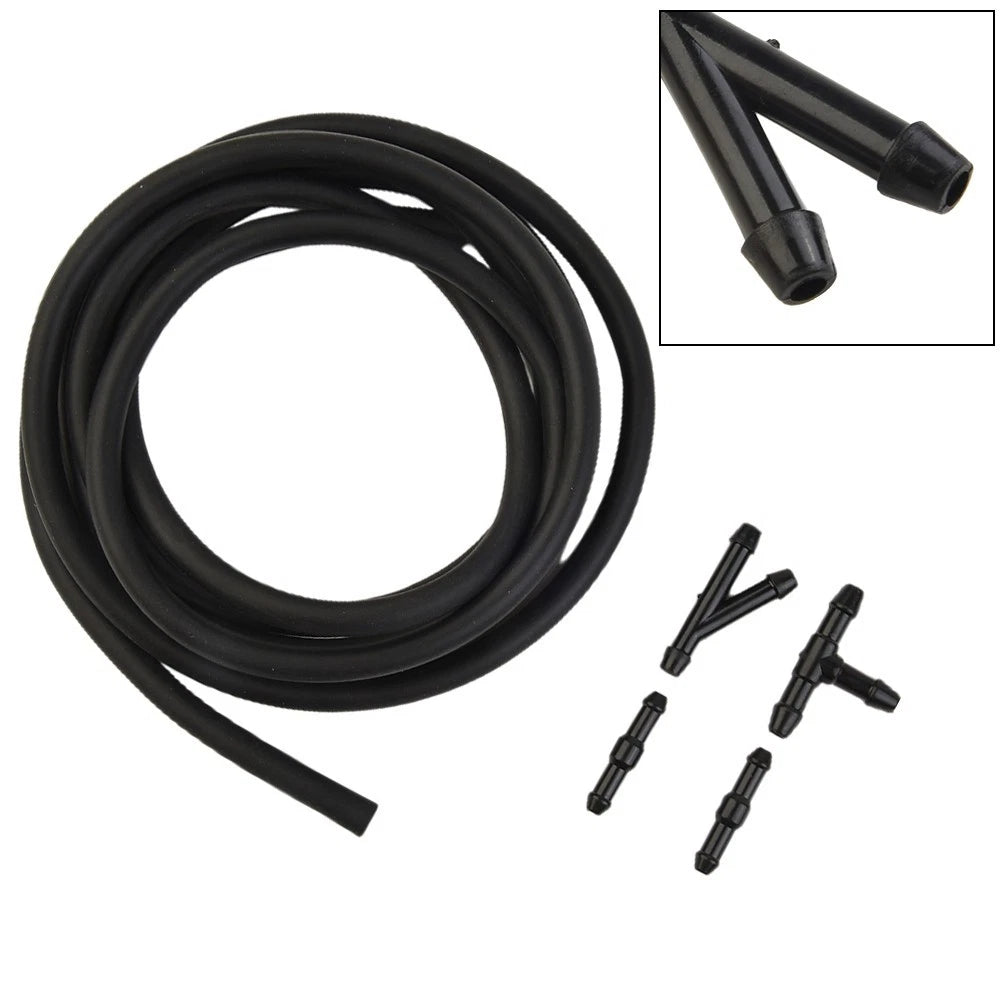 4X Hose Connectors for Windscreen Washer (ABS Plastic + Rubber)