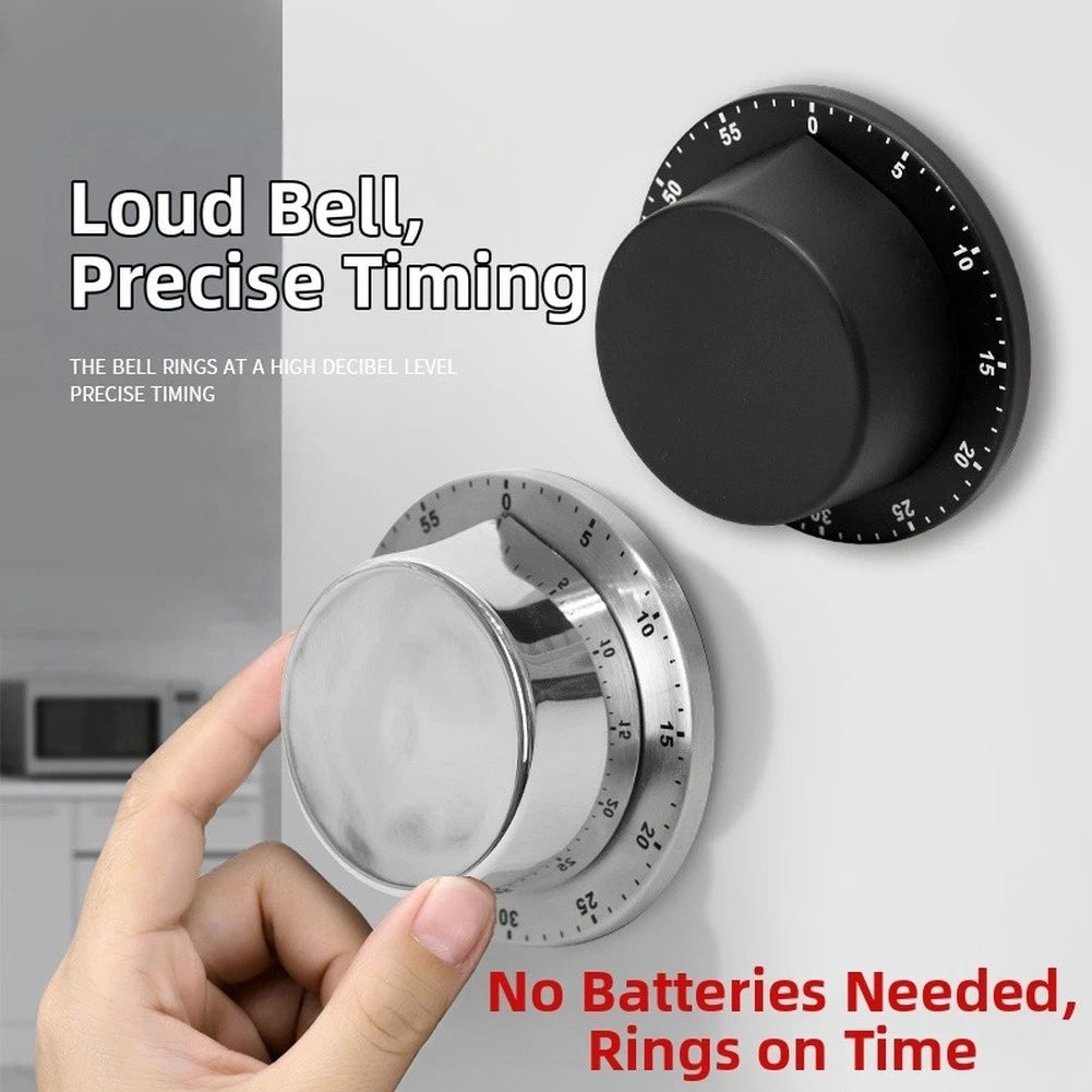 Mechanical Kitchen Timer with Magnetic Suction - Loud Alarm