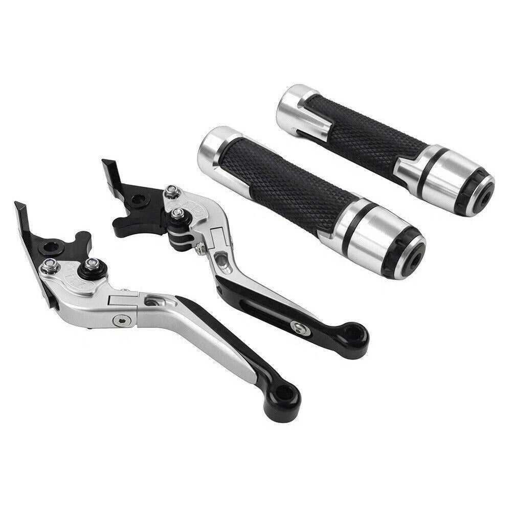 Folding Extendable Brake Clutch Lever Handle for Suzuki DL1000 (2002–2022) Silver