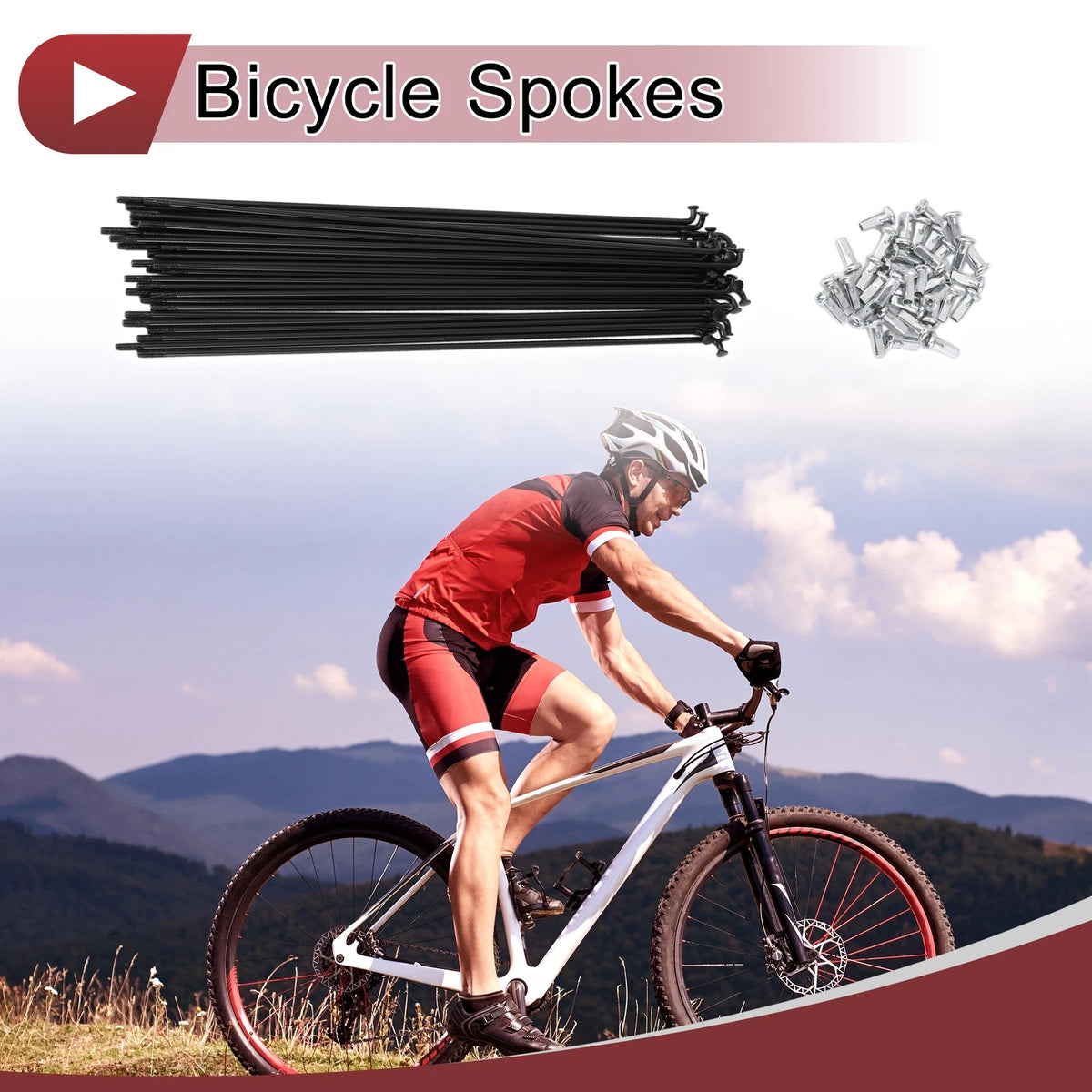 12G Bicycle Spokes 231mm Steel Set for 36 Hole Bike Wheels (45mm)