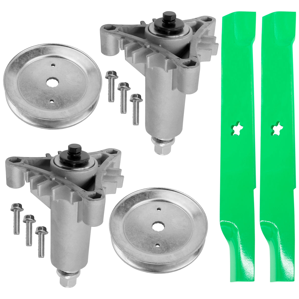 Deck Spindle with Pulley and Blade Replacement for Husqvarna LR12 (2001–2011)