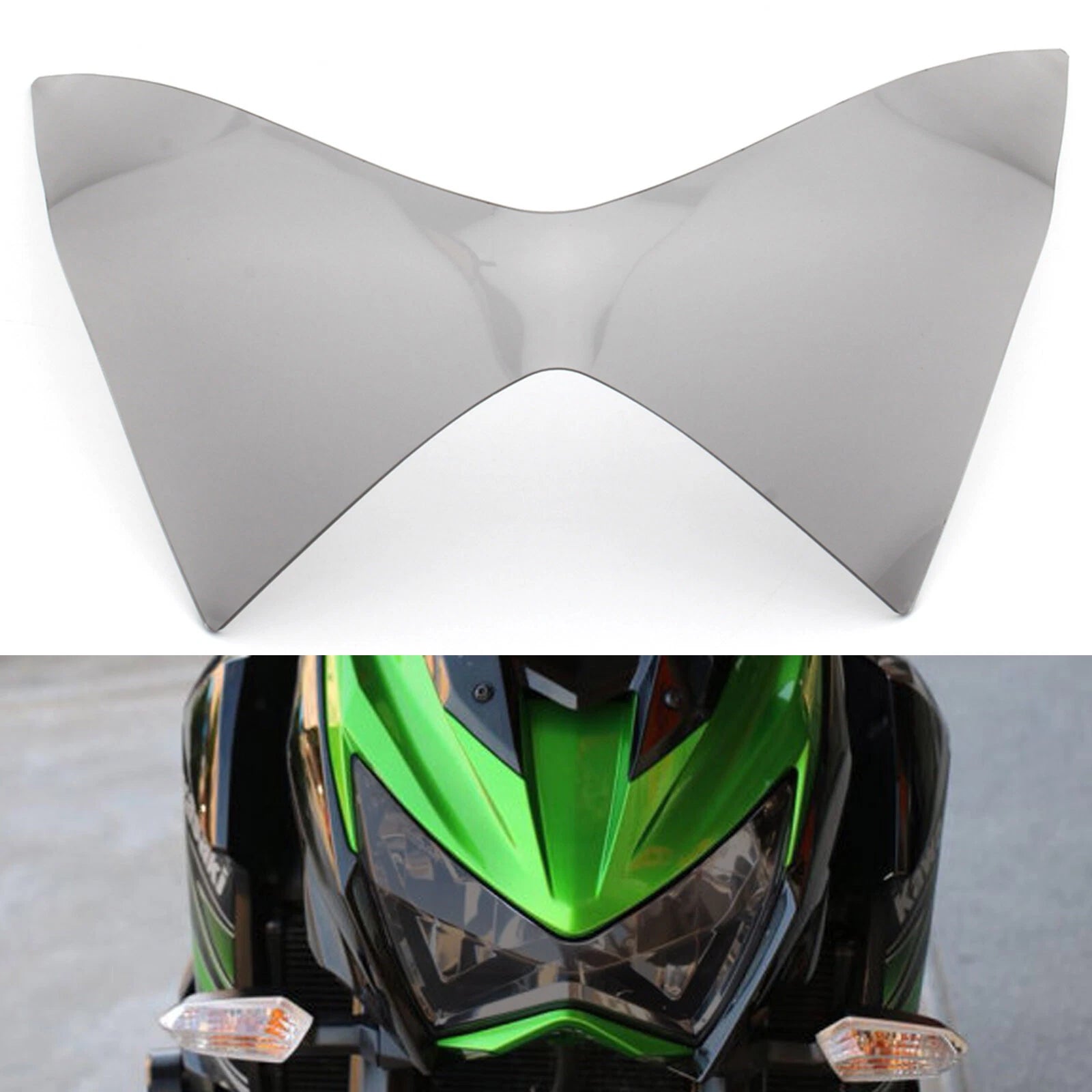 Front Headlight Lens Protection Smoke for Kawasaki Z250 Z300 Z800 (2013–2016)