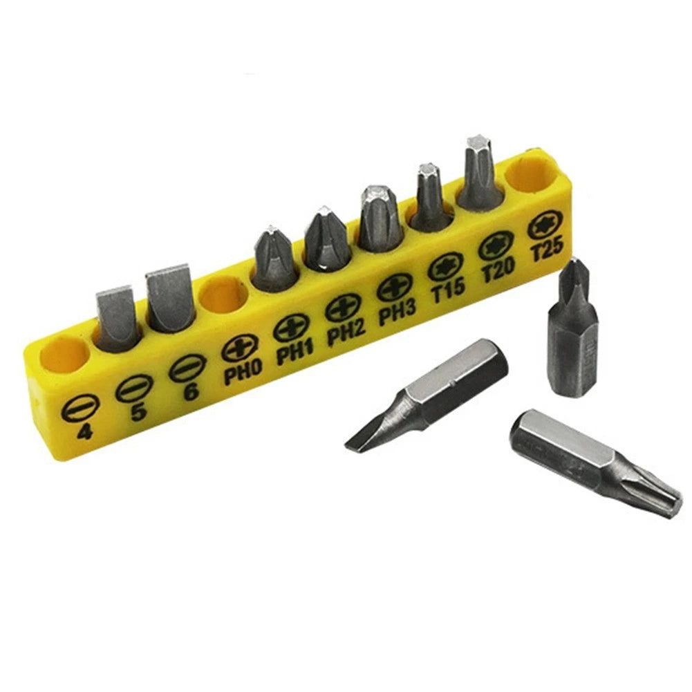 10pcs Screwdriver Bit Set with Hex Bit Adapter for Quick Change Drill