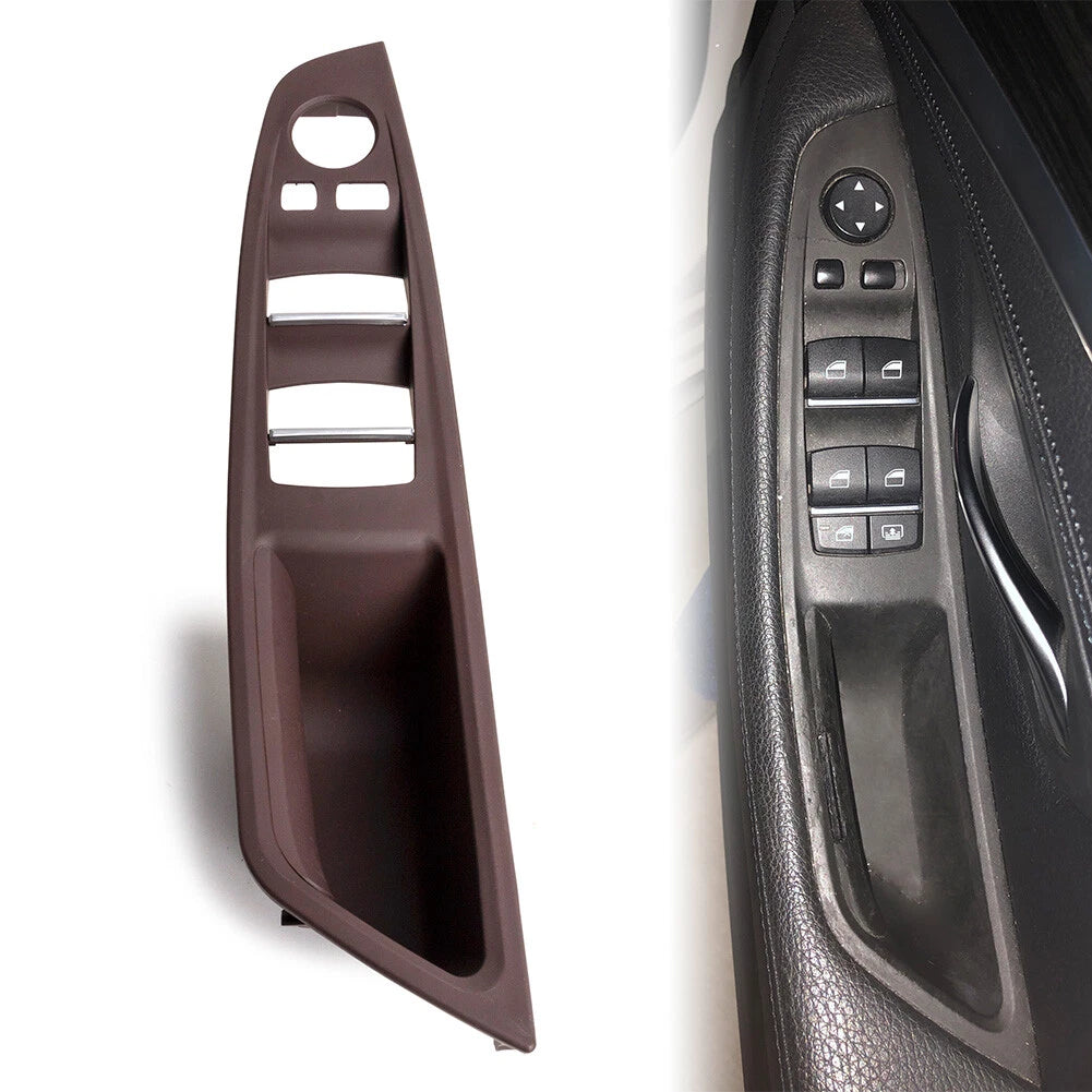 RHD Front Inner Door Panel Handle Pull Trim Cover Beige for BMW 5 Series (2010–2017)