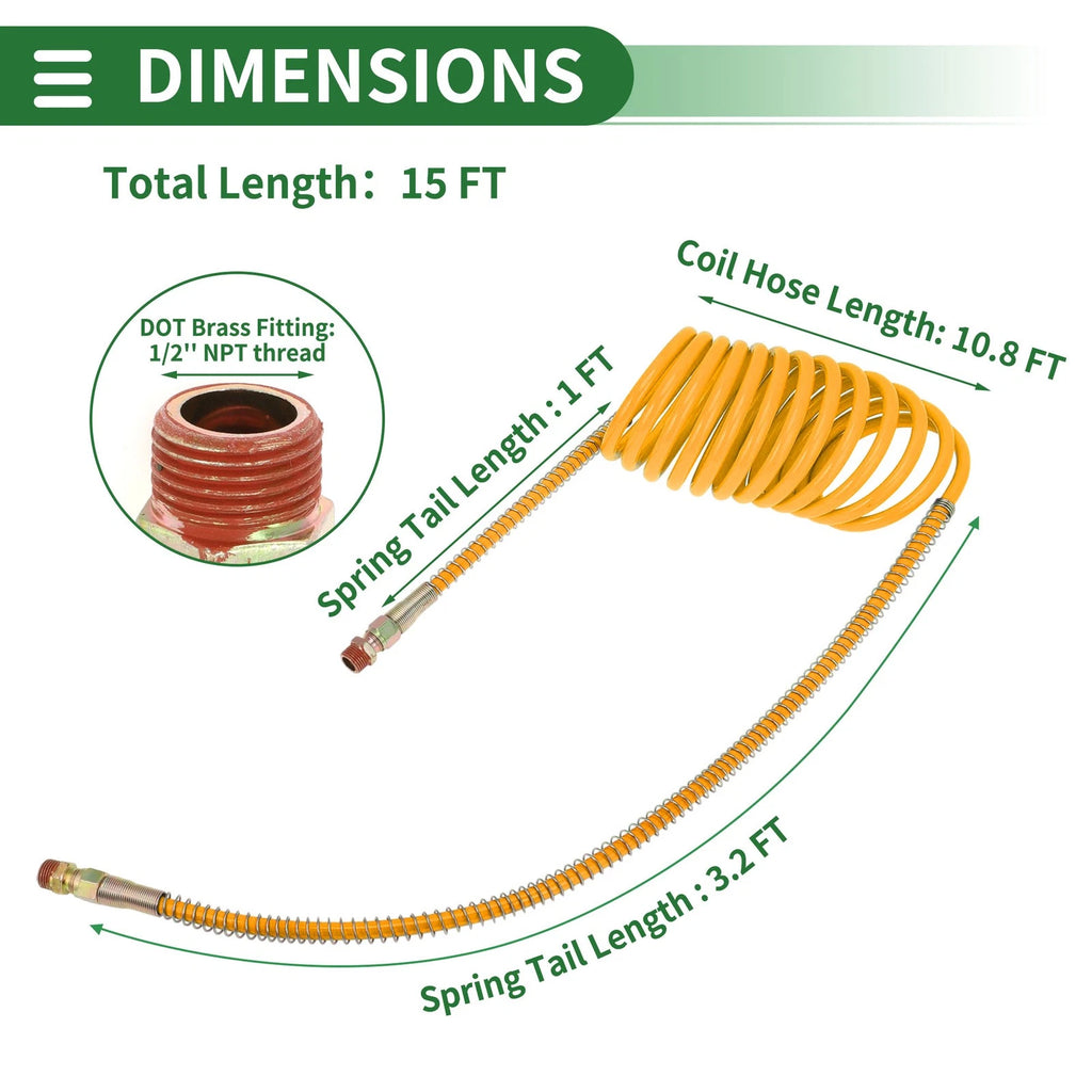 Air Brake Hose for Universal Applications (15 Feet)