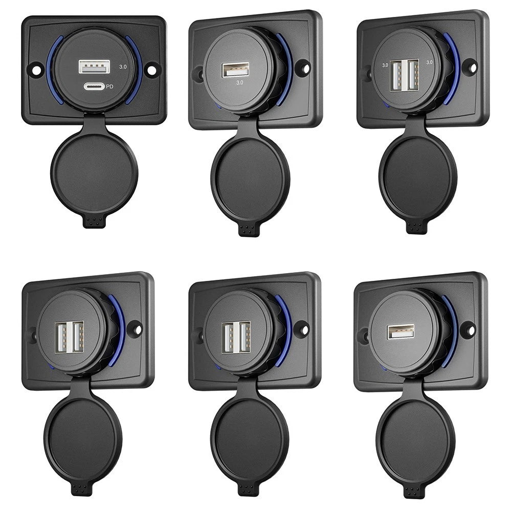 Dual A and For Car USB Charger Port Fast Charge Waterproof with LED