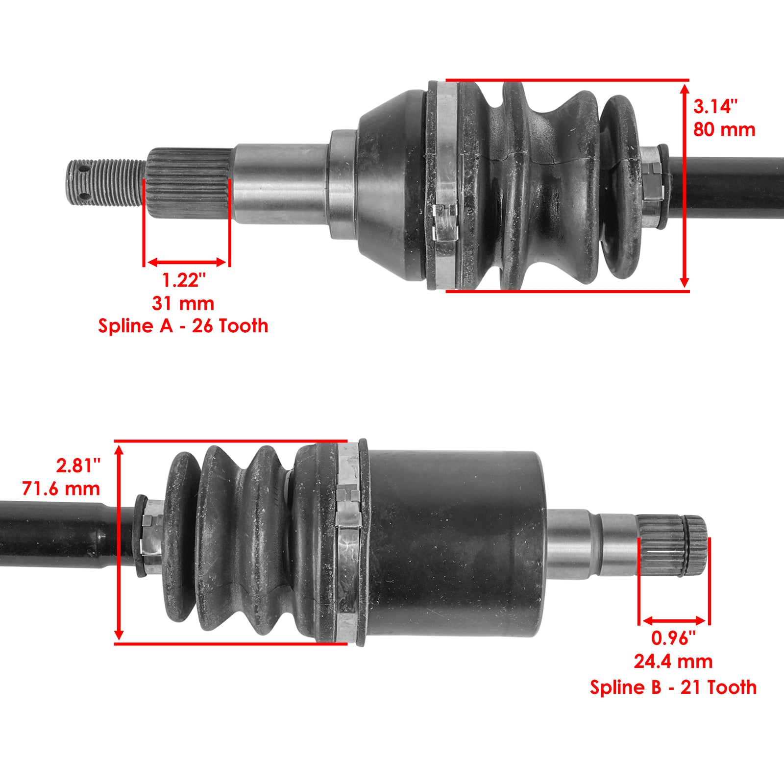 Front Left Complete CV Joint Axle Replacement for Can-Am Renegade 1000 4X4 (2013–2015)