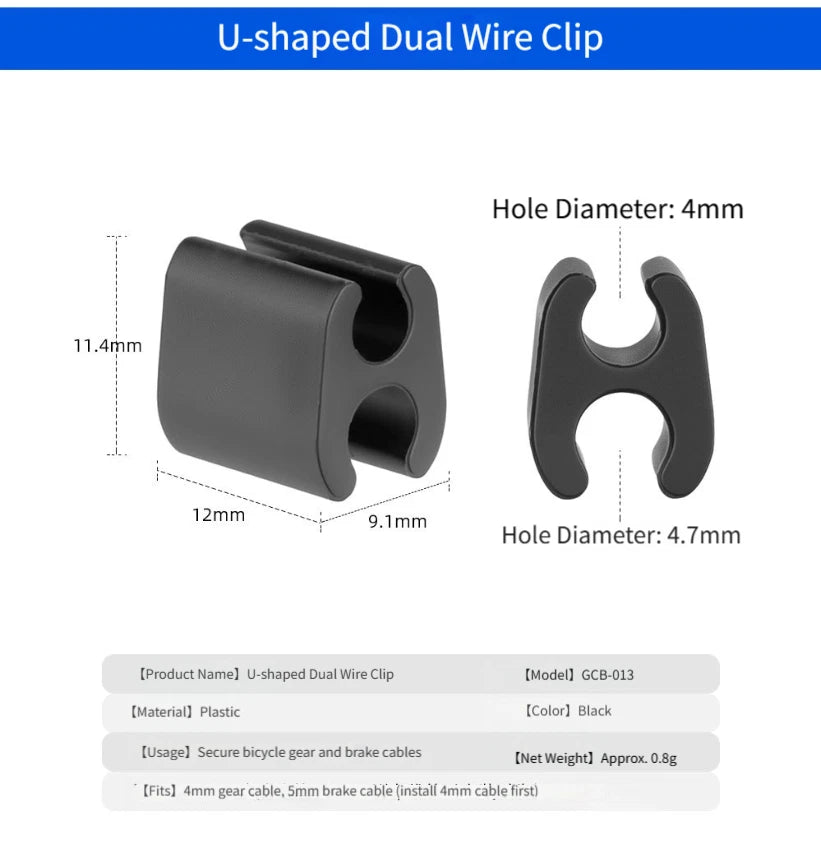 Bike Brake Cable Organizer U Type Oval Holder for 4mm 5mm Wires
