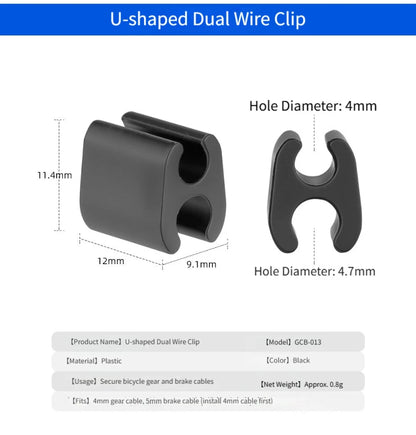 Bike Brake Cable Organizer U Type Oval Holder for 4mm 5mm Wires