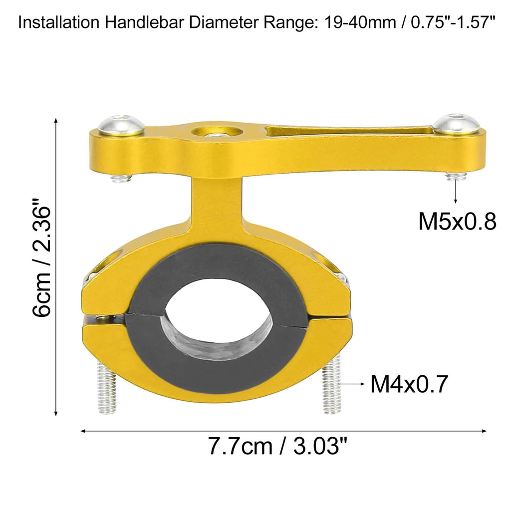 Gold Tone Bike Front Bottle Holder Mount Adapter Adjustable Double Screw