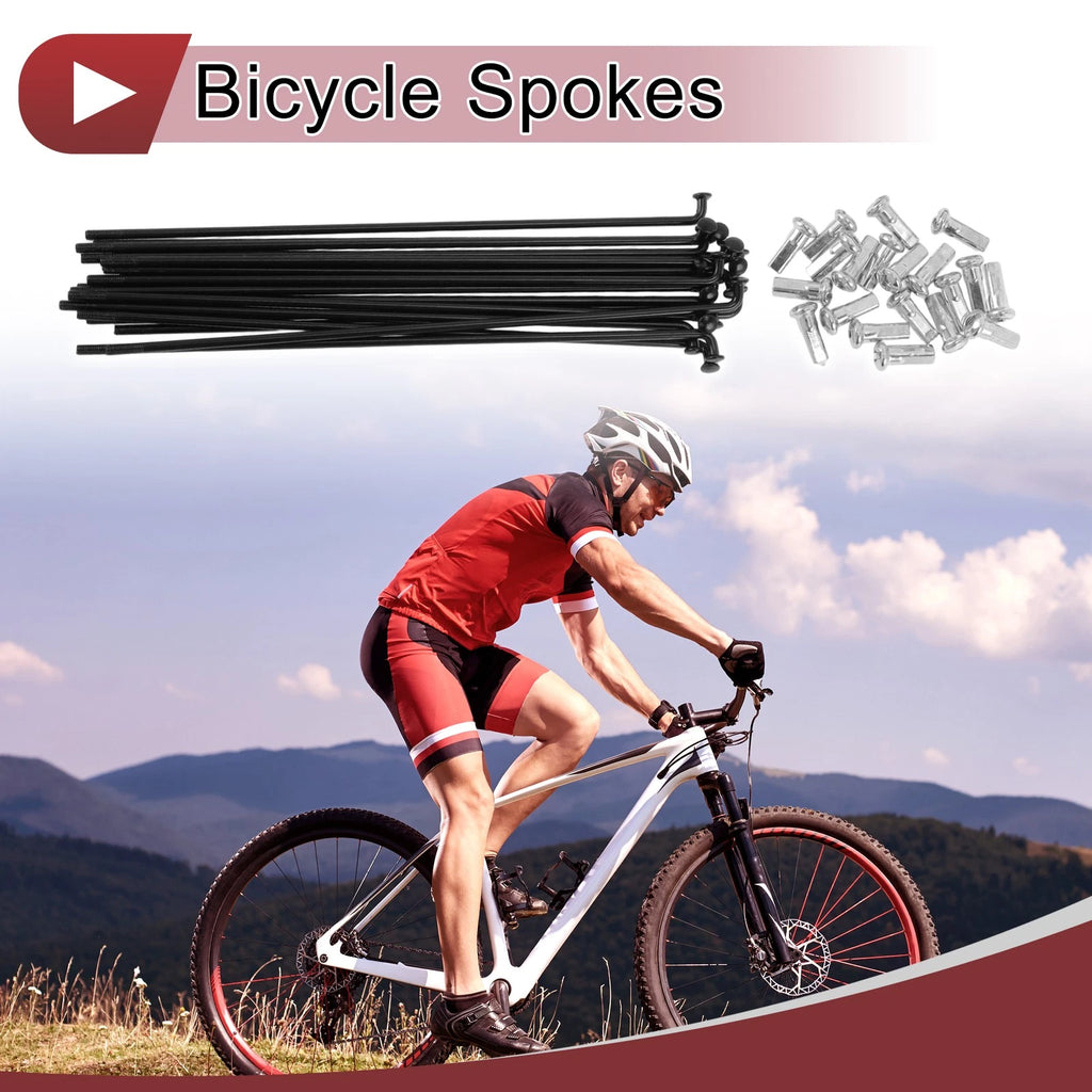 Bicycle Spokes Replacement Set 12G 154 mm Carbon Steel for Wheel (1)