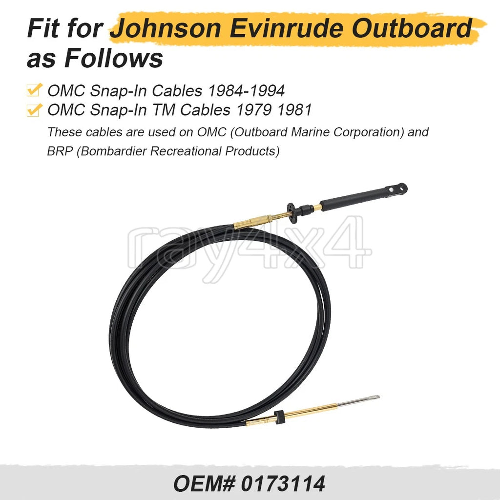 Snap-In Control Cable 0173114 for Johnson Evinrude OMC (2014)