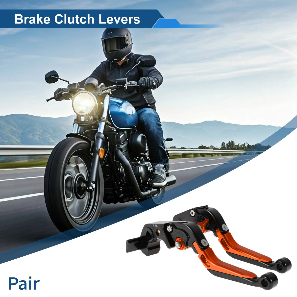 Adjustable Brake Clutch Levers for Kawasaki ZX14R (2006–2023) Black Orange