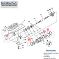 Lower Unit Repair Seal Kit for Yamaha 2 Stroke 25HP 30HP (1990–2023)