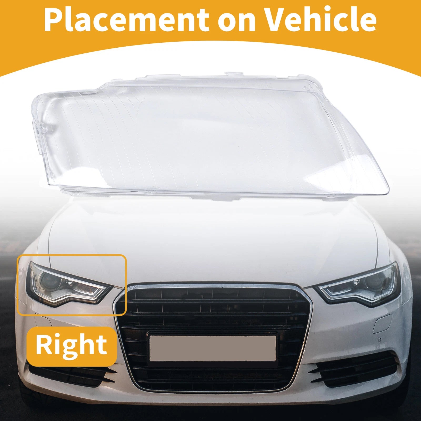 1 Pc Headlight Lens Cover for Audi A8 (2004–2009) Clear