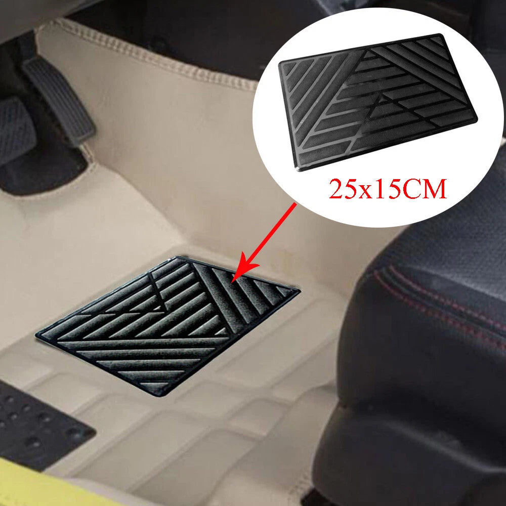 Universal Car Floor Carpet Mat Patch Foot Rest Heel Scuff Plate Pedal Pad Black