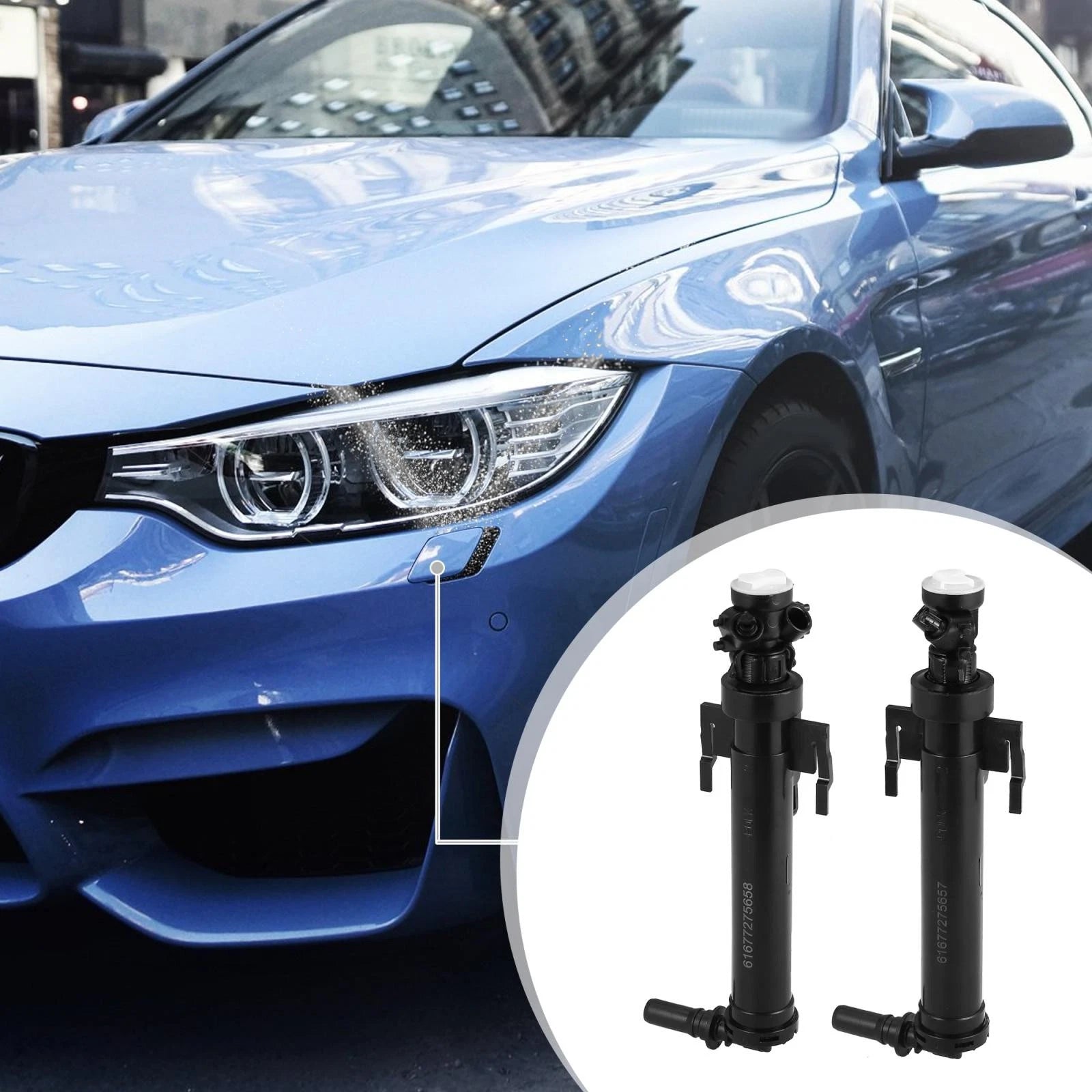 Headlight Washer Nozzle Replacement 2Pcs for BMW 435i 428i (2014–2015)