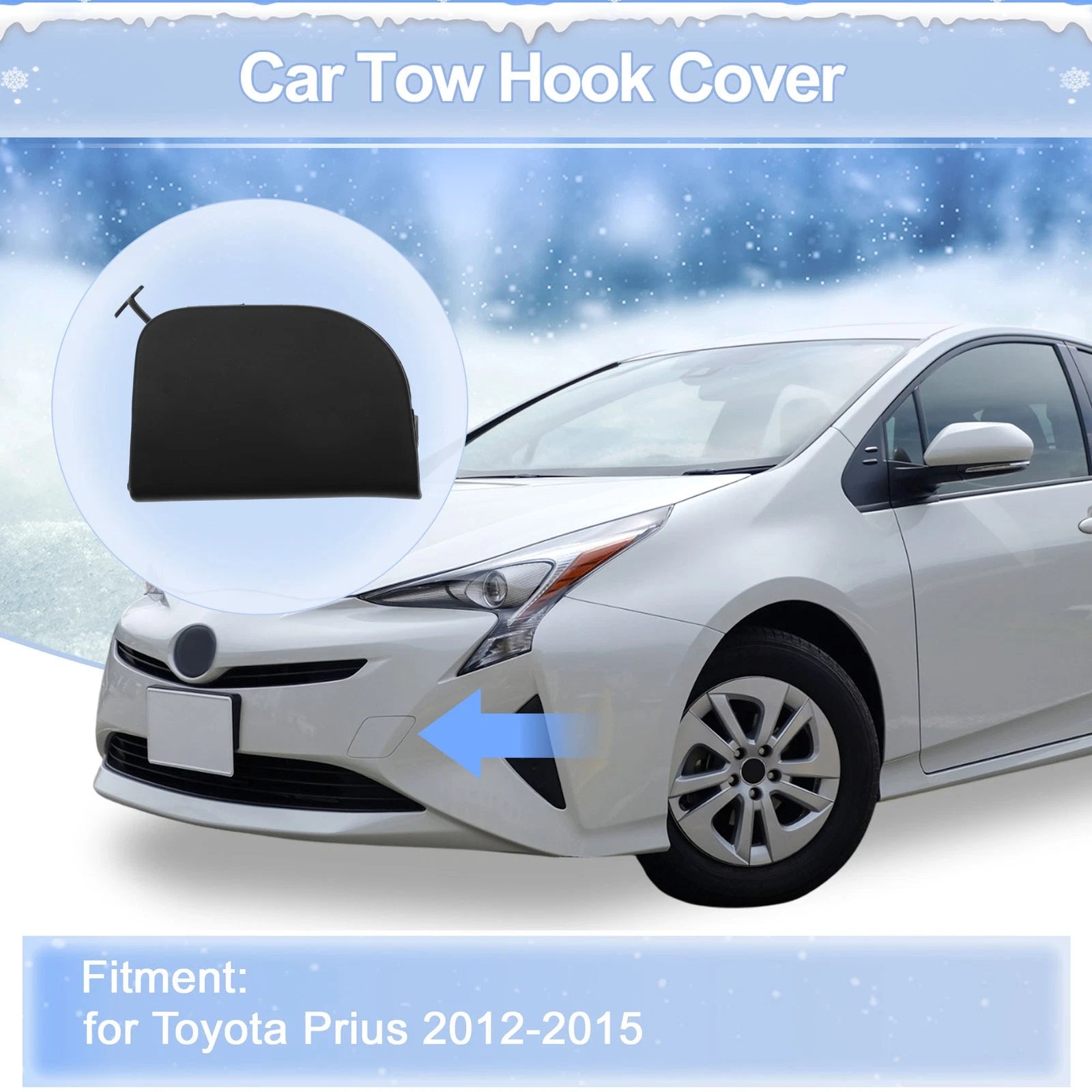 Tow Hook Cover Cap Left Front for Toyota Prius (2012–2015)