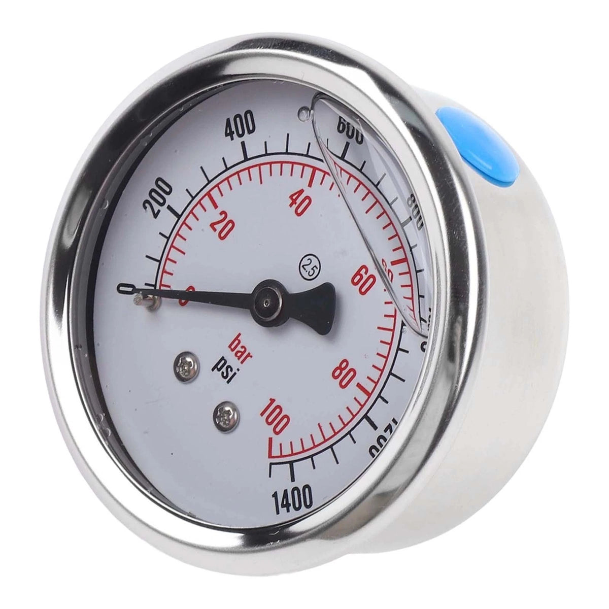 Heavy Duty Pressure Gauge 0-100 Bar with Brass Connector for Hydraulics