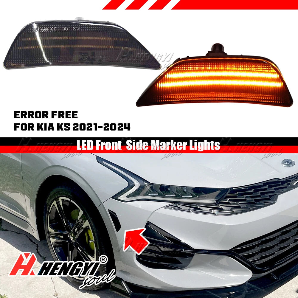 Double Row Amber LED Front Side Marker Turn Signal Light for Kia K5 (2021–2024)