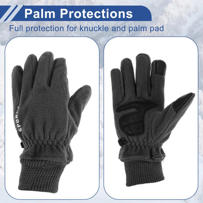 Men's Full Finger Cycling Gloves Double Polar Fleece for Mountain Biking