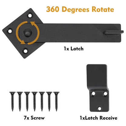 Double Gate Lock for Barn Door Fence (Heavy Duty, Reversible)