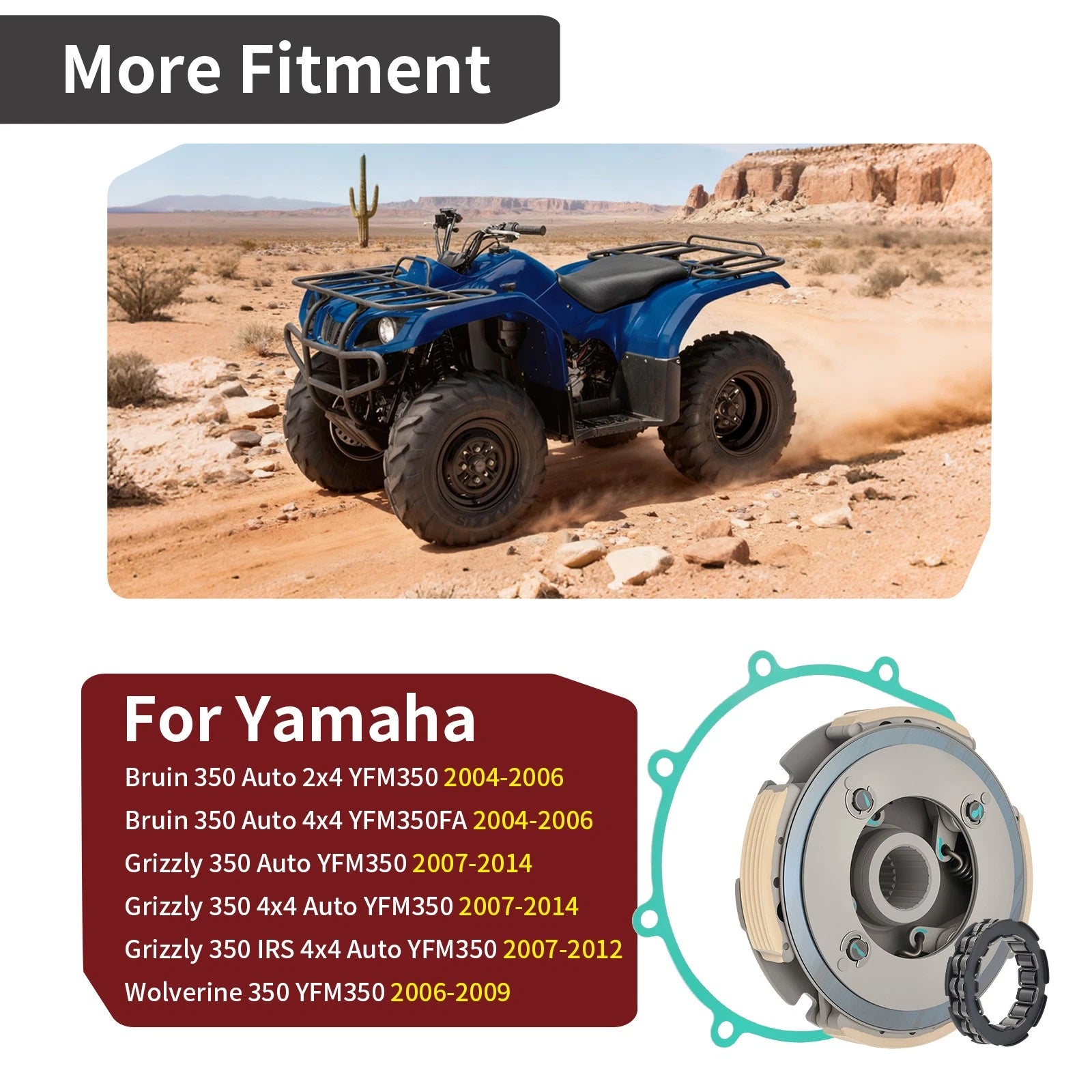 Wet Clutch Centrifugal Carrier Kit for Yamaha Grizzly Bruin 350 (2007–2018) 5Uh-16620-00-00