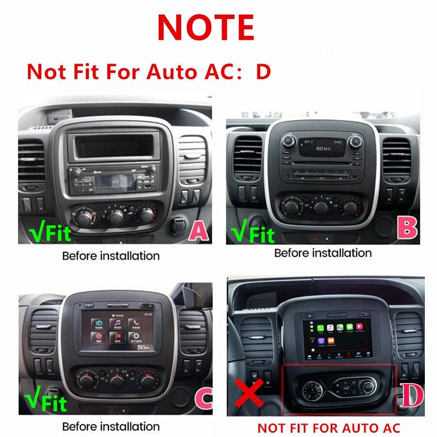 9" Carplay Stereo Radio GPS Nav Head Unit for Renault Trafic 3 (2014–2021)