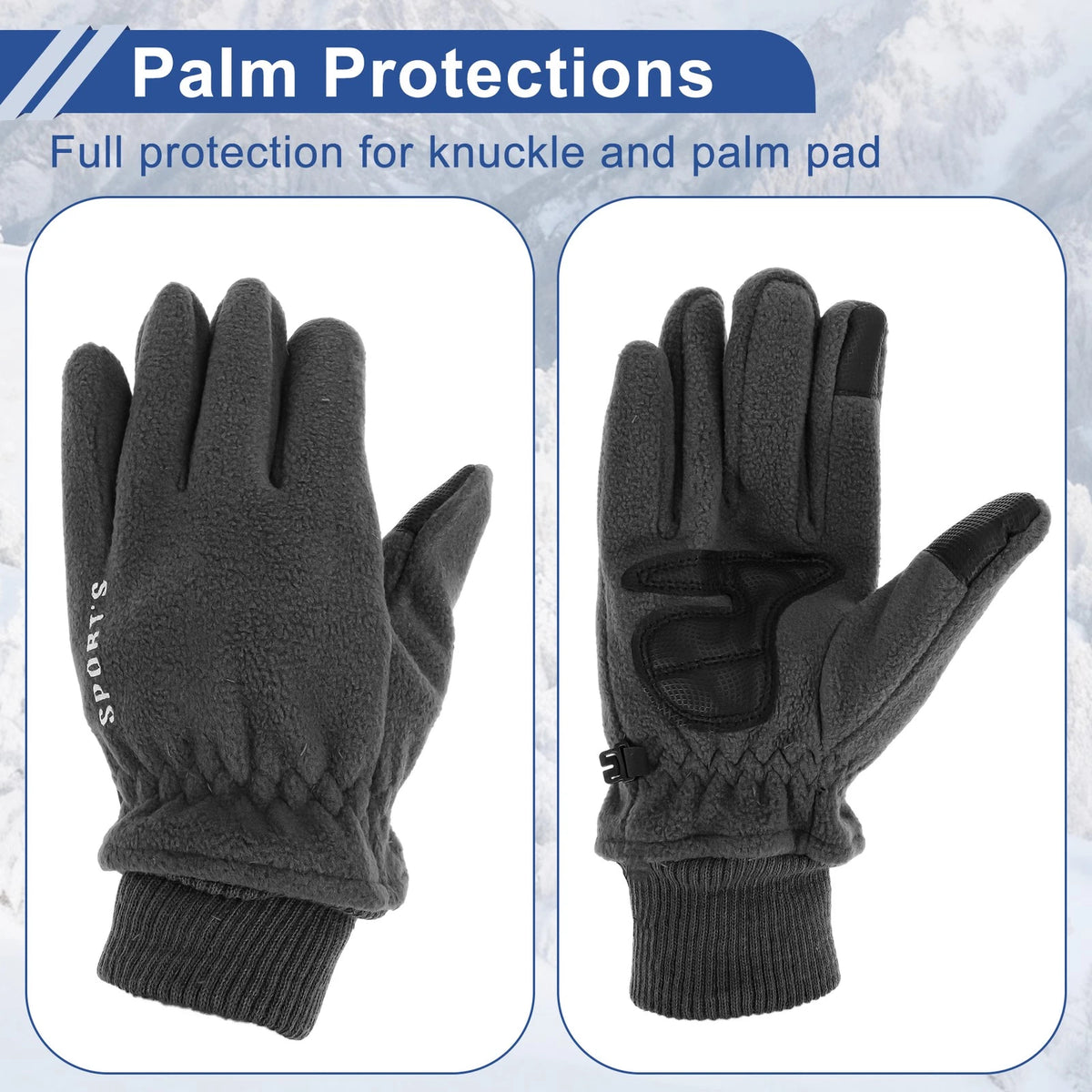 Men's Full Finger Cycling Gloves Polar Fleece for Mountain Biking