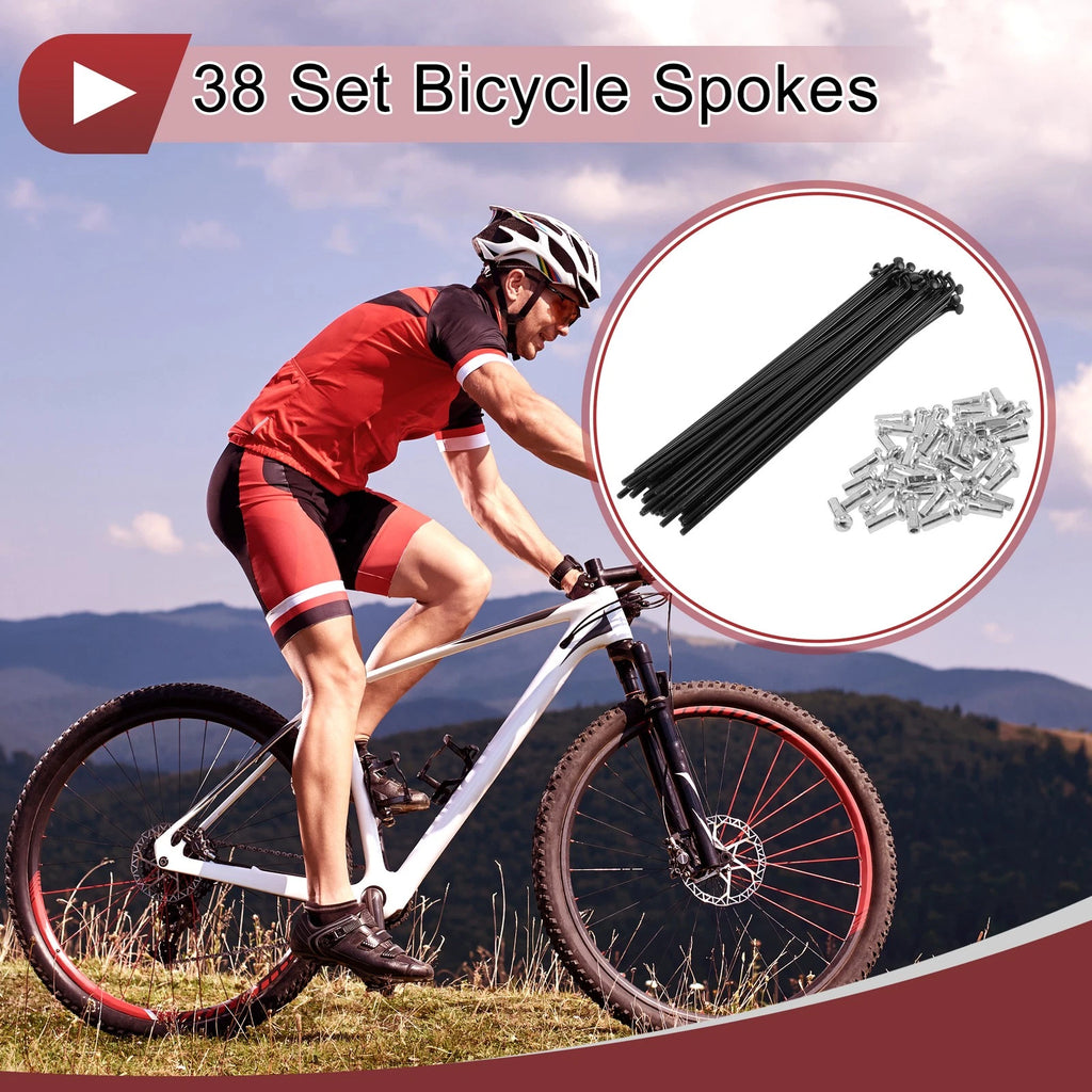 Bicycle Spoke Set 14G 131mm for Carbon Steel Wheel Replacement (38)