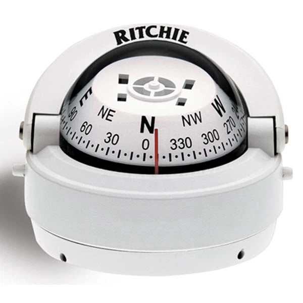 Ritchie S-53W Explorer Surface Mount Compass for Marine Use (White)