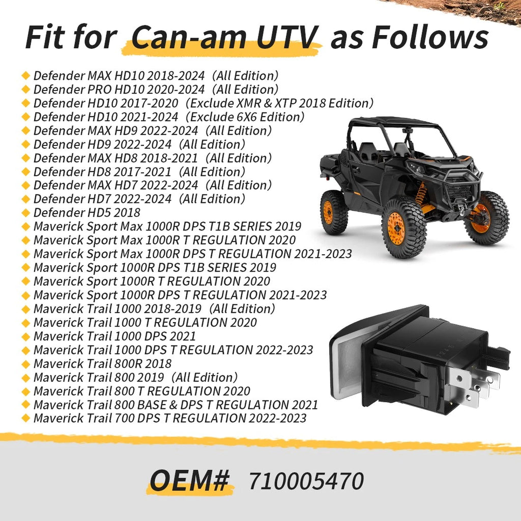 Rear Differential Lock Switch for Can Am Defender Maverick Commander (2016–2023)