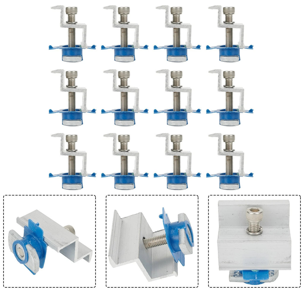 12X Solar Panel Bracket Clamps for Mounting Rail